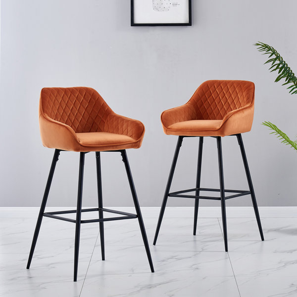 AINPECCA Esposito 68cm Upholstered Bar Stool with Arm & Reviews